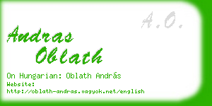 andras oblath business card